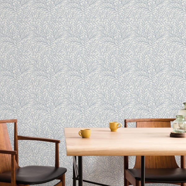 Papel de parede ESCANDINAVO FOLHAS AZUIS 3855-3
