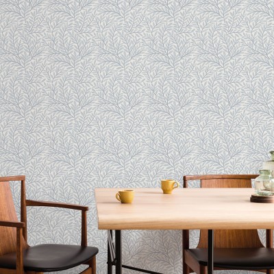 Papel de parede ESCANDINAVO FOLHAS AZUIS 3855-3