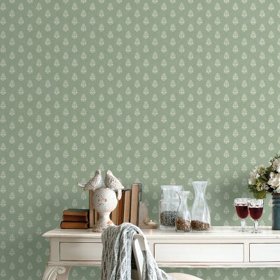Paper pintat DAMASC FLORAL MINI VERD 3859-1 2