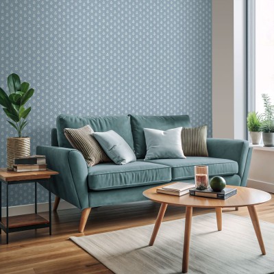 Papel pintado DAMASCO FLORAL MINI AZUL 3859-3