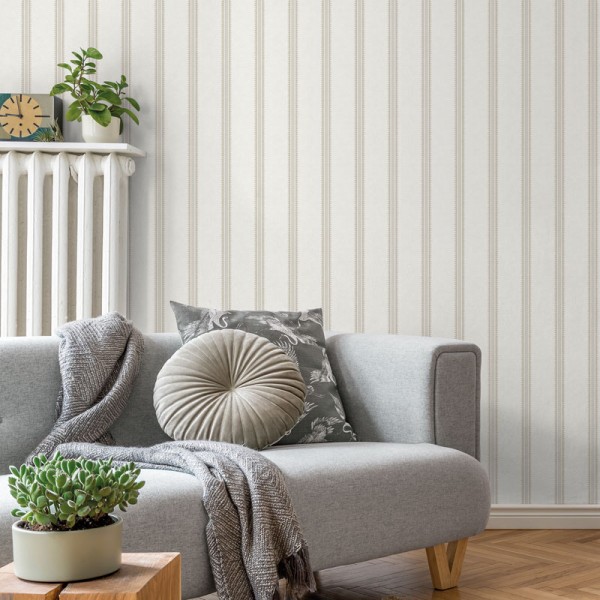 Papel pintado RAYAS ÉTNICAS GRIS Y BEIGE 3857-2