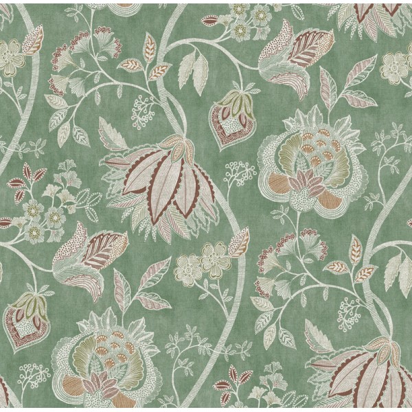 Papel de parede FLORAL ÉTNICO VERDE 3852-1