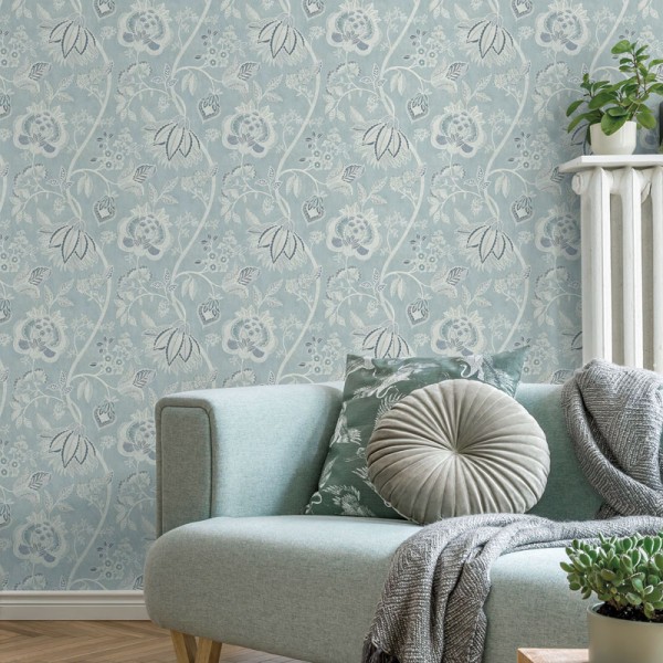 Paper pintat FLORAL ÈTNIC BLAU 3852-4