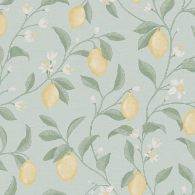 Papel de parede JARDIM DE LIMÕES FUNDO AZUL 3854-4