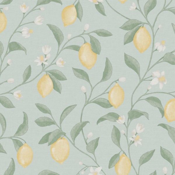 Paper pintat JARDÍ DE LLIMONES FONS BLAU 3854-4