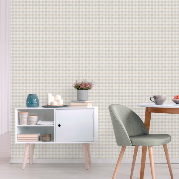 Paper pintat QUADRES VICHY BEIGE I GRIS 3856-2