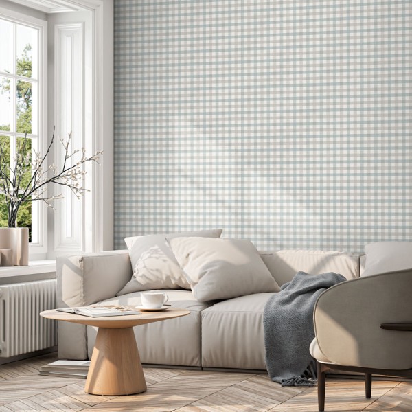 Paper pintat QUADRES VICHY BLAU I GRIS 3856-4