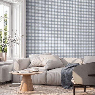 Papel de parede XADREZ VICHY AZUL 3856-3