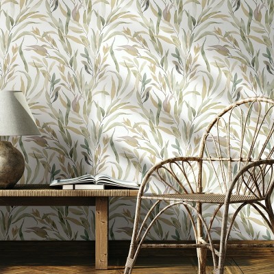 Paper pintat FULLES TROPICALS VERD SÀLVIA I TONS TERRA 88963 2