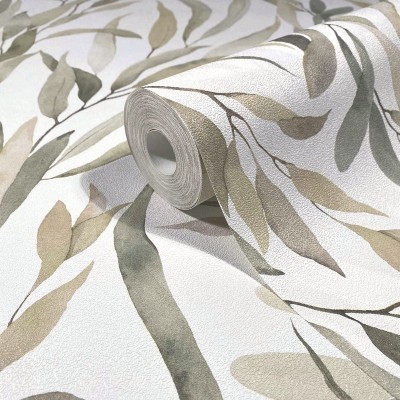 Paper pintat FULLES TROPICALS VERD SÀLVIA I TONS TERRA 88963