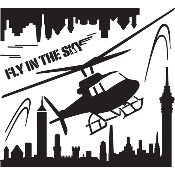 STICKER FLY IN THE SKY BLACK DG-08809