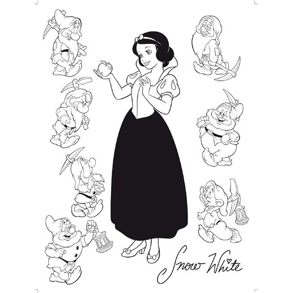 STICKER DISNEY SNOW WHITE FLOCK DK_872