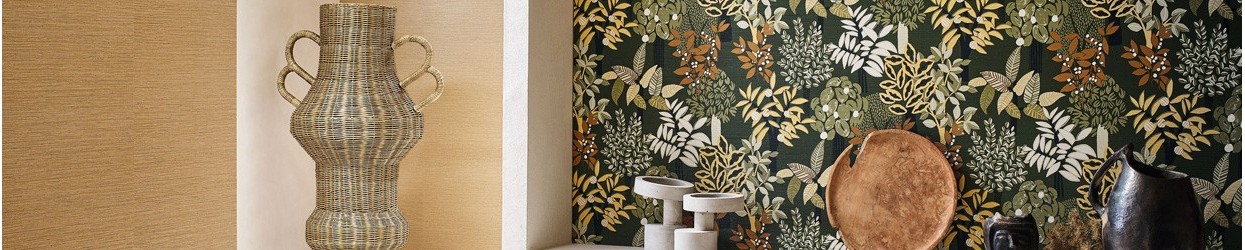 Papel pintado vinilo naturaleza Jardín Japones beige