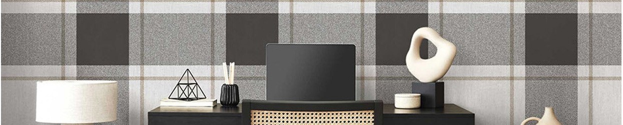 Papel de parede xadrez e riscas