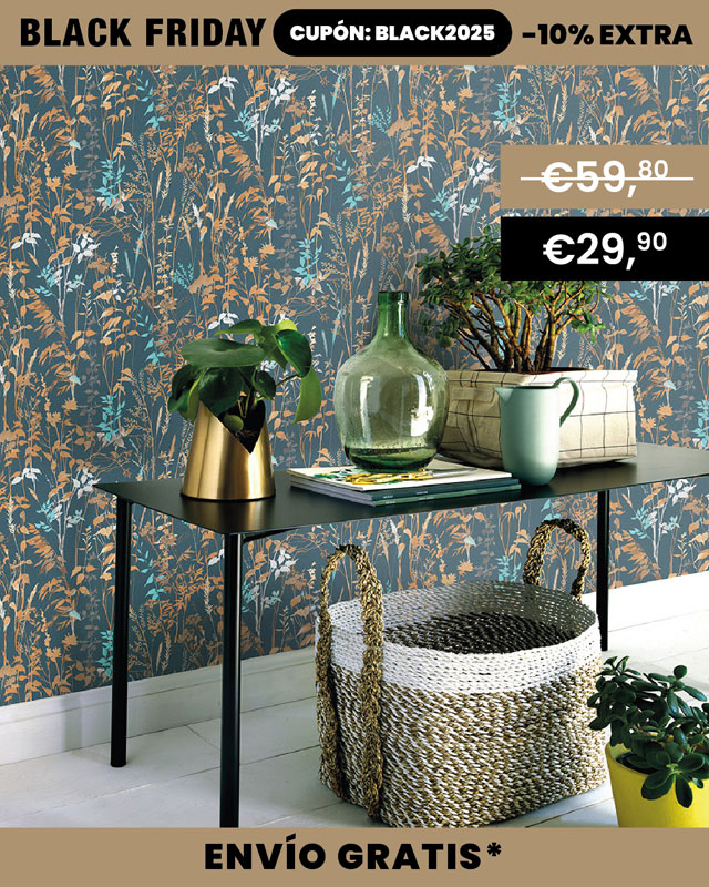 Papel pintado flores botánico