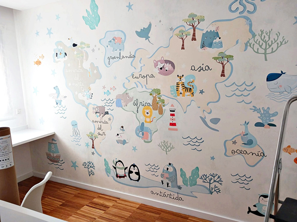 Mural Infantil Mapa