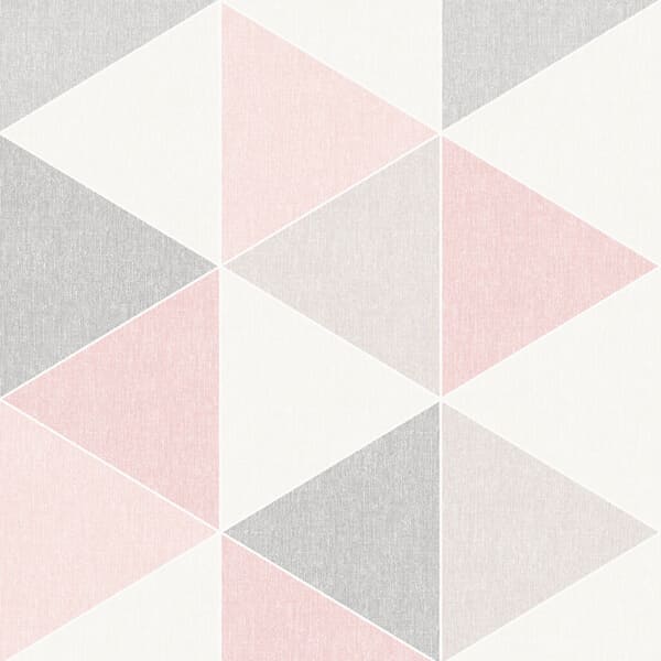 papel pintado triángulos rosas y grises 908204