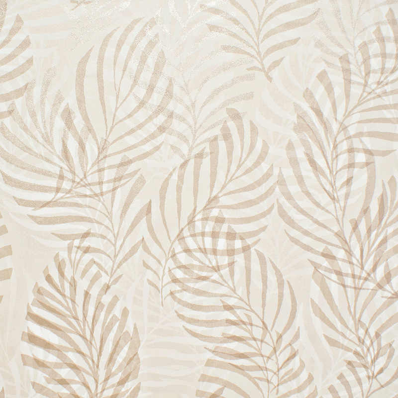 papel pintado hojas beige dorado