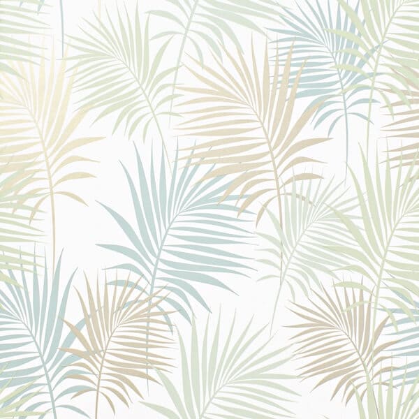 papel pintado hojas estilo tropical dorado y verde